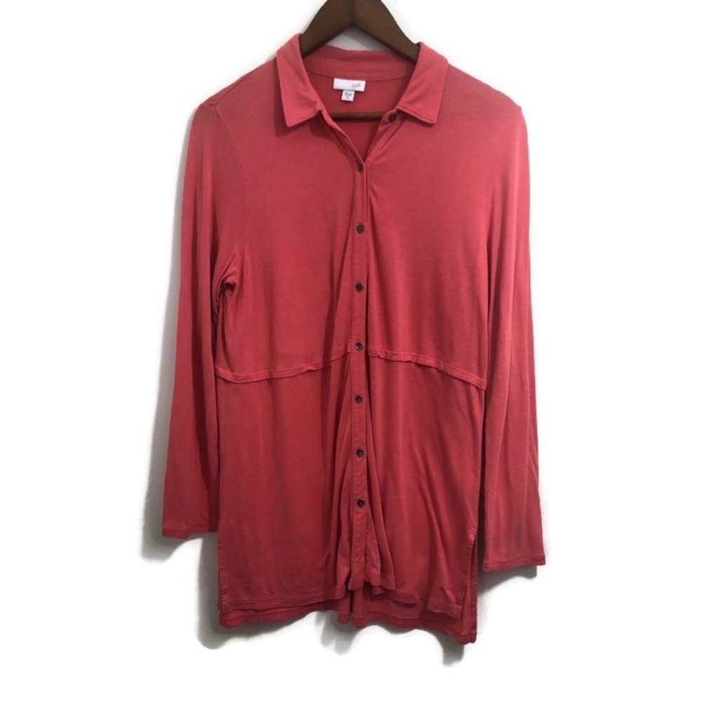J. Jill Womens Button Down Pink Shirt size medium